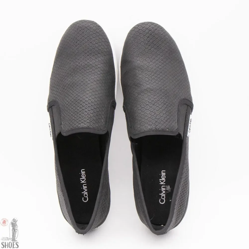 Calvin Klein Talisha Men's 10 Black Mesh‎ Slip-On Loafers - Size 10